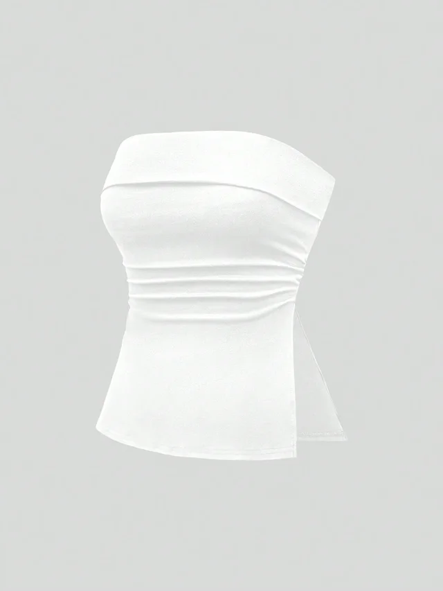 Sleeveless Short Cropped Top Cross border Vest Women's Commuting Style White - Shop at LoveMi