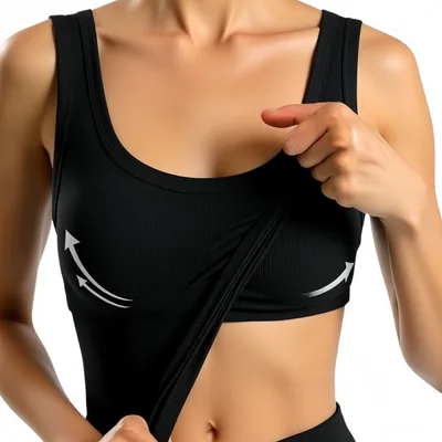 Threaded Strap Padded Comfortable Slim fit Inner Or Outer Wear Wide Shoulder Strap Sleeveless Tank Top Black - Shop at LoveMi