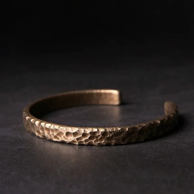 Neutral Retro Vintage Versatile Couple Hammered Bracelet Hammer Bracelet - Shop at LoveMi