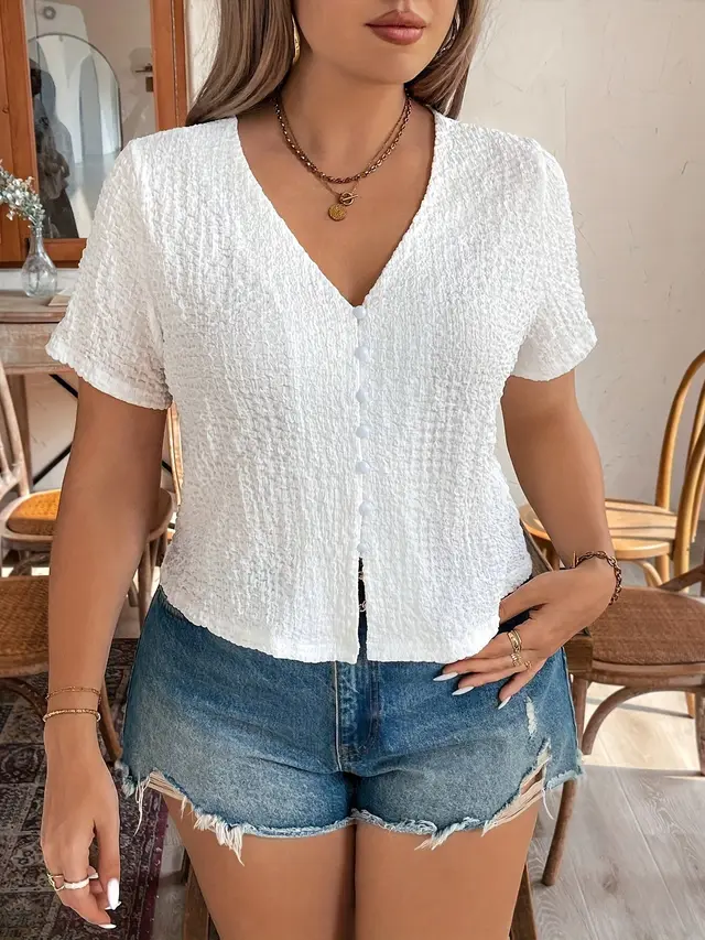 Women's Plus Size Casual Top White - Shop at LoveMi