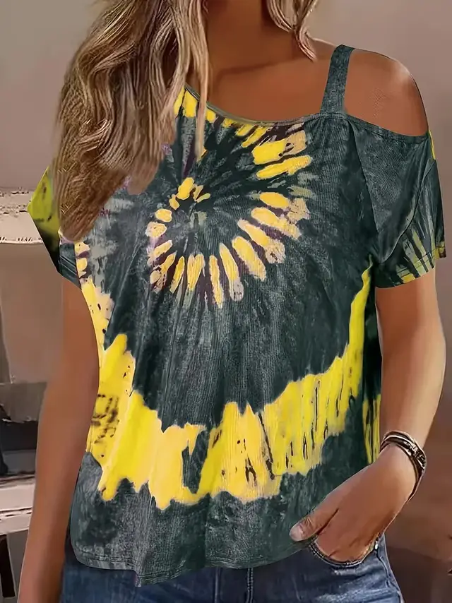 Women's Plus Size Off shoulder Short Sleeve Top Yellow - Shop at LoveMi