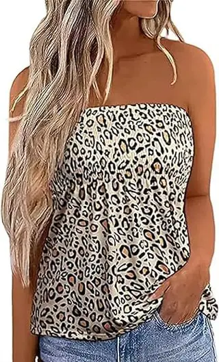 Women's Off-shoulder Short Crop Top - Beige