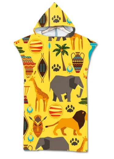 Beach Sun Protection Changing Hooded Cloak, Wearable Beach Swimming Towel Color29 74×110 Flannel - Shop at LoveMi