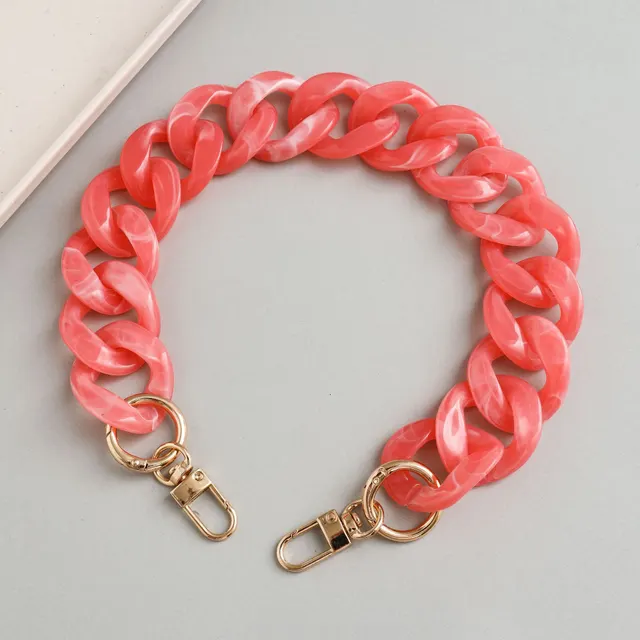 Exaggerated Bag Rubber Paint Acrylic Resin Thick Chain Double Pink - Shop at LoveMi