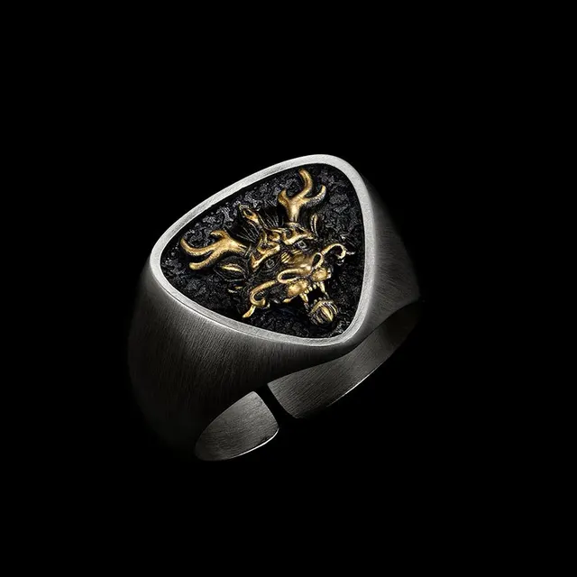 3D Zodiac Sign Ring For Men's Birth Year Original Design Dragon - Shop at LoveMi