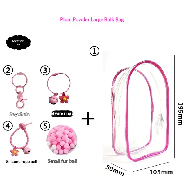 Storage Bag PVC High Transparency Thickened For Outdoor Use Plum Powder - Shop at LoveMi