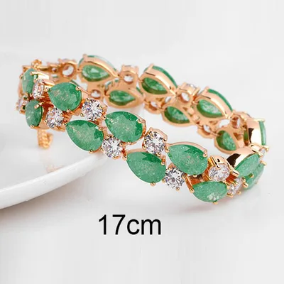 Ice Flower Zircon Bracelet Brass Crystal Icy Green - Shop at LoveMi