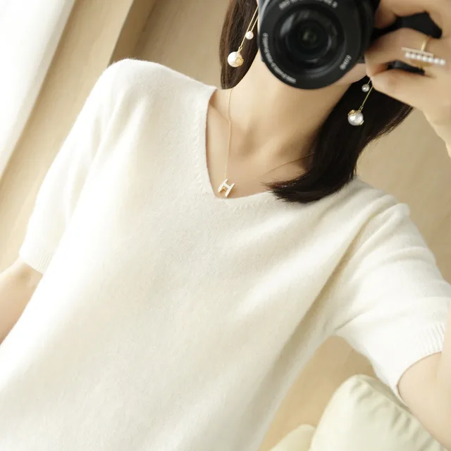 Round Neck Loose Base T Shirt Women White - Shop at LoveMi