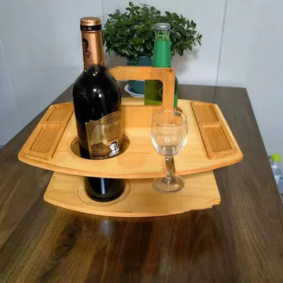 Outdoor Portable Picnic Wine Rack Detachable Table Basket Sycamore - Shop at LoveMi