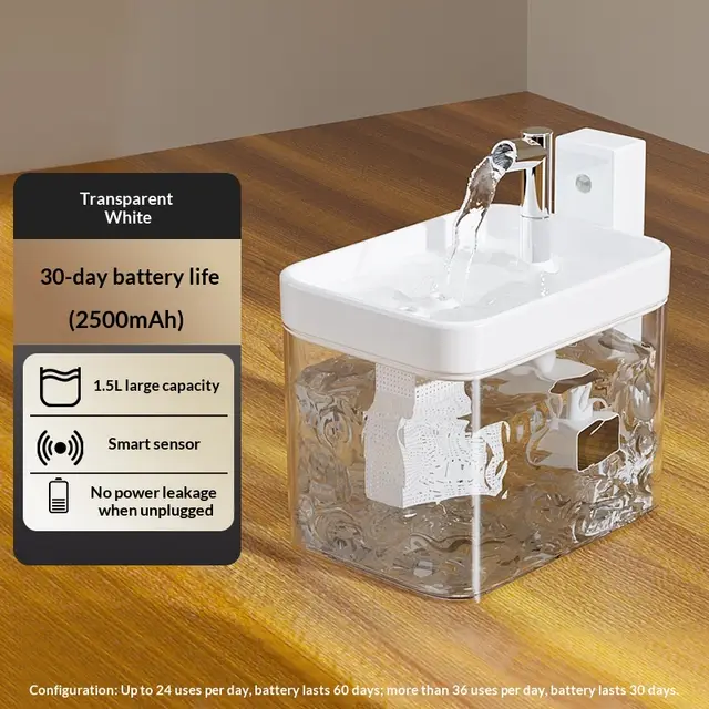 Cat Wireless Induction Automatic Circulation Smart Water Dispenser Clear - Shop at LoveMi