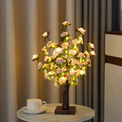 Green Leaf LED Tree Lamp Bedroom Room Decor Table Lamp Style 5 - Shop at LoveMi
