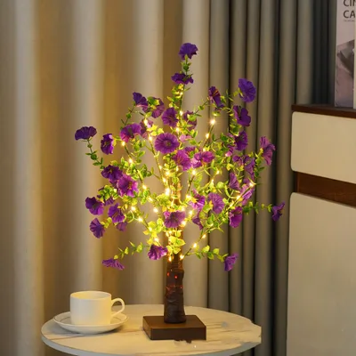 Green Leaf LED Tree Lamp Bedroom Room Decor Table Lamp Style 9 - Shop at LoveMi