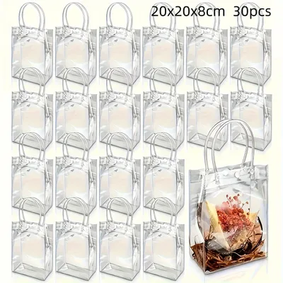 Creative Festival Transparent PVC Handbag Gift Bag Square 20X20X8Cm - Shop at LoveMi