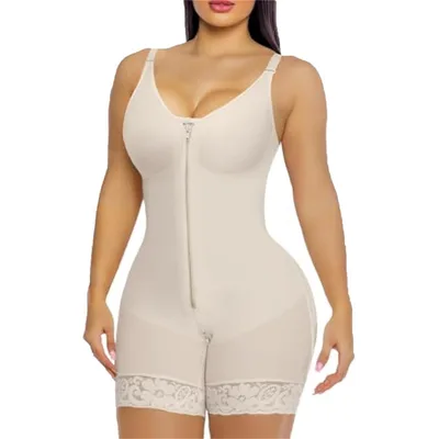 One piece Corset Women With Chest Stitching Zipper Complexion 2Xl - Shop at LoveMi