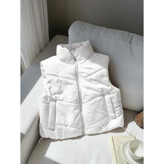 Double sided Zipper Button Corduroy Drawstring Jacket White - Shop at LoveMi