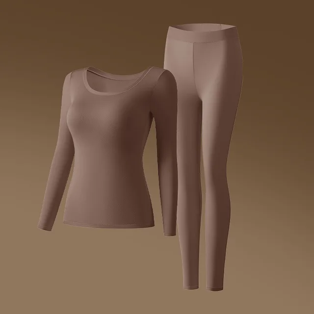 Seamless Thermal Underwear Set For Women Brown - Shop at LoveMi