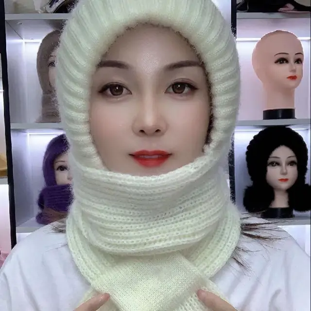 Hand knitted Stylish And Versatile Outdoor Cold And Wind proof Hat Beige - Shop at LoveMi