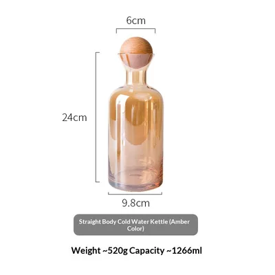 Nordic Creative Straight Transparent Glass Water Liter Amber Water Pitcher - Shop at LoveMi