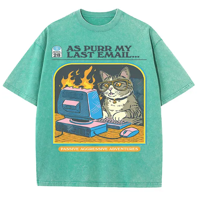 Men's Cat Playing Game Print Top Green - Shop at LoveMi