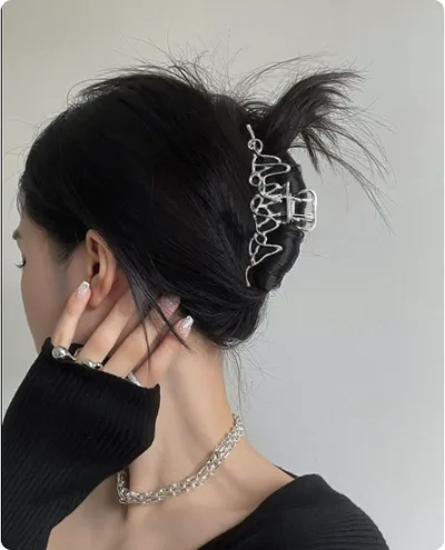 Large Hair Volume Women Back Hair Clip Shark Clip Hair Accessory Hair Claw Liquid Irregular Grip - Shop at LoveMi