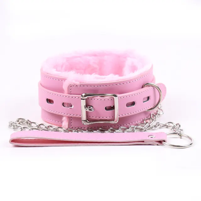 Plush Neck Gaiter, Neck Collar, Dog Leash Buckle, Unisex Neck Chain Pink - Shop at LoveMi