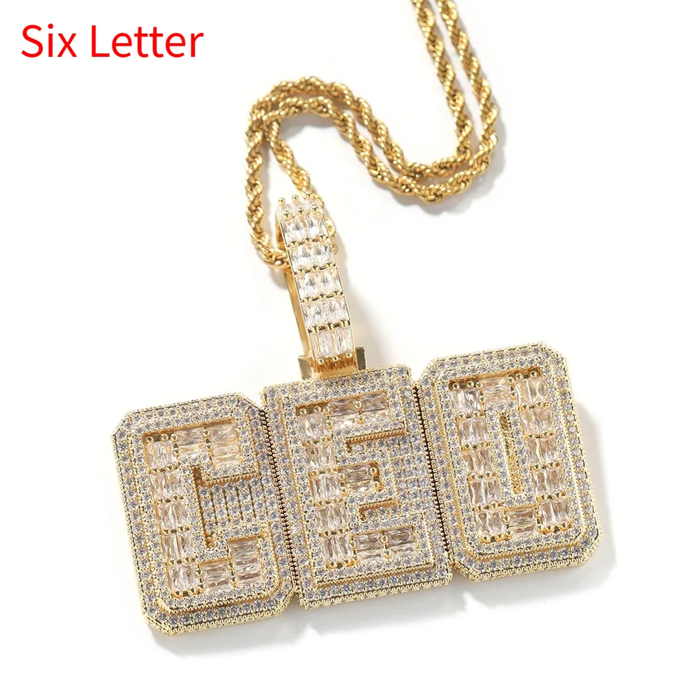 Hip hop Copper Letter Necklace Customizable Gold Silver - Shop at LoveMi