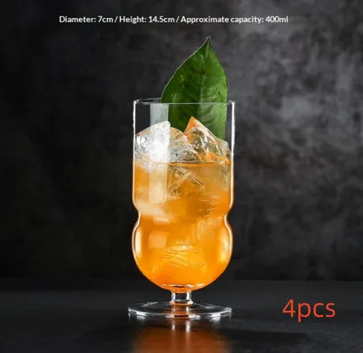 Fruit Tea, Coffee, And Beverage Cups Glass Stemware 400Ml 4Pcs - Shop at LoveMi