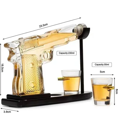 Glass Gun shaped Wine Bottle, High borosilicate Craft Wine Bottle With Bullets - Shop at LoveMi