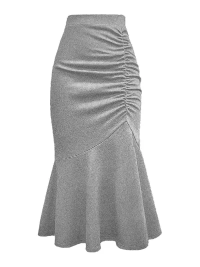 Women's Sexy Mermaid style Waist cinching Long Dress Gray - Shop at LoveMi