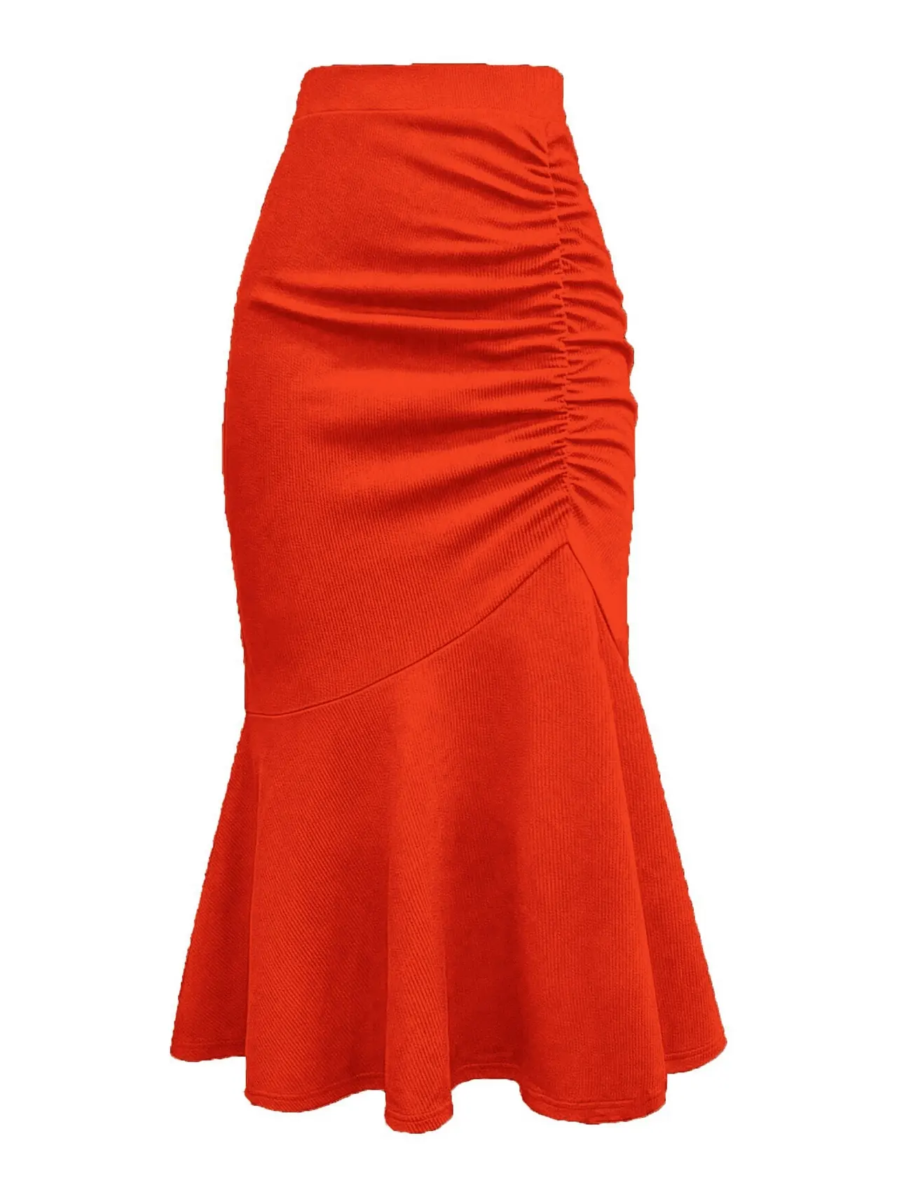 Women's Sexy Mermaid-style Waist-cinching Long Dress - Orange - View 1