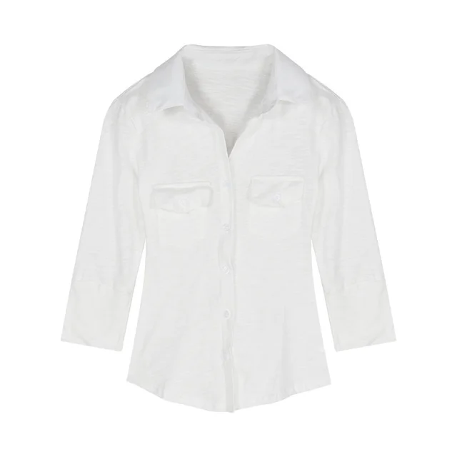 Women's Long Sleeve Shirt Top Milky White - Shop at LoveMi