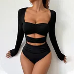Women's Figure-hugging Bodysuit With A Cinched Waist For A Slimming Effect - Black