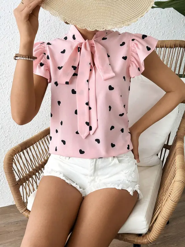 Fashionable Commuter Short Sleeve Top For Women Pink - Shop at LoveMi