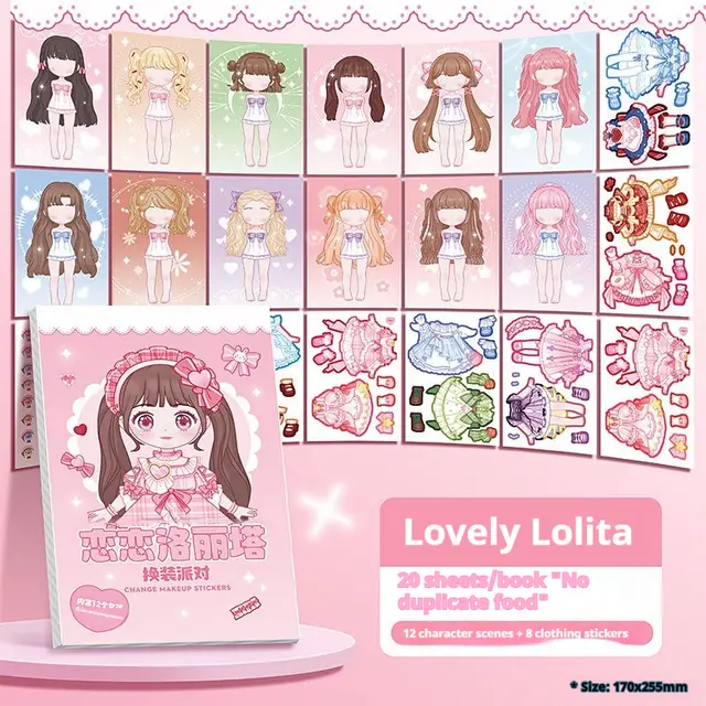 Cute Puzzle Cartoon DIY Sticker Book For Dress Up Lolita - Shop at LoveMi