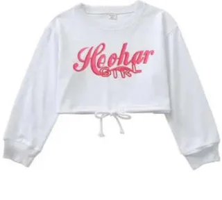 Girls' Jazz Dance Performance Outfit - White Upper Sleeve