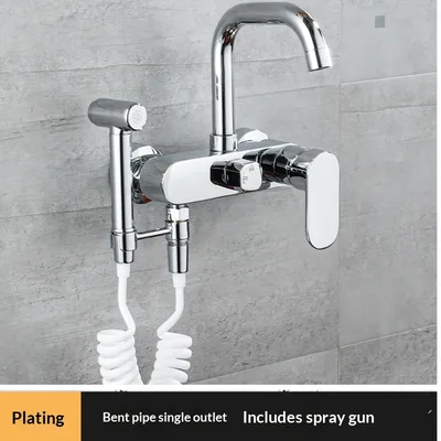 All copper Wall mounted Vintage Double hole Hot And Cold Water Faucet Silver - Shop at LoveMi