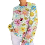 Women's Round-Neck Casual Commuter Sweater - Dynwy91 12