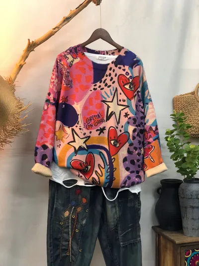 New Women's Loose fitting Round neck Sweater For Outerwear T325 - Shop at LoveMi