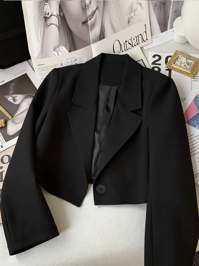 New Spring And Autumn Women's Short Blazer Black - Shop at LoveMi