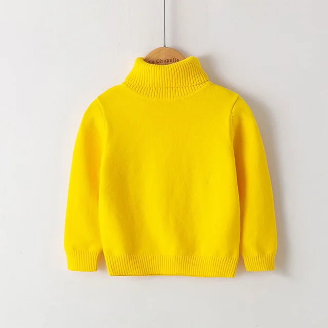 New Women's Pure Cotton Thread Pullover Turtleneck Knit Sweater Yellow - Shop at LoveMi