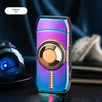 Colorful Light Spinning Top Sound-activated Dual-arcing Lighter For Nighttime Use - Color Ice - View 1