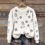 Women's Christmas Crew-neck Patterned Top - Mfh4Xicg1Yxk912