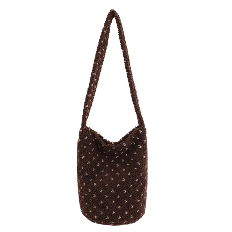 PlushLarge CapacityBreathable Shoulder Bag In A Relaxed Style For Women Brown - Shop at LoveMi
