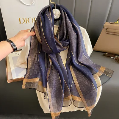 Solid color Double faced Scarf For Spring And Autumn Summer Navy - Shop at LoveMi