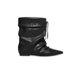 Women's Hidden-Heel Ankle Boots With Straps And Pointed Toes - Black