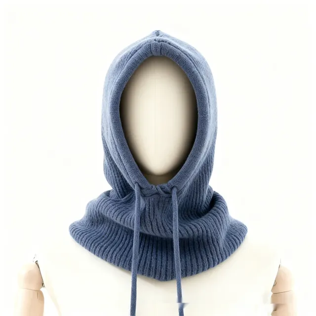 Women's Winter Retro Drawstring Knitted Hat Blue - Shop at LoveMi