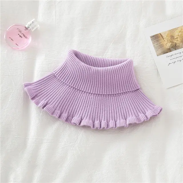 Knitted False Neck Wool High Collar Violet - Shop at LoveMi