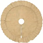 Linen Ruffle Christmas Decorations, Pure Yellow Linen Christmas Items - 127Cm
