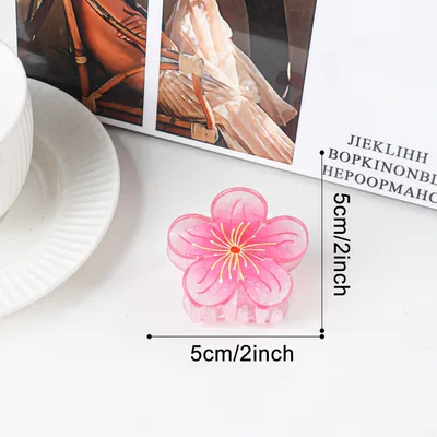 Sweet Plum Blossom Fairy Style Floral Updo Shark Clip All Match Women Hair Clip Pink - Shop at LoveMi