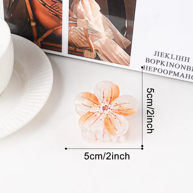 Sweet Plum Blossom Fairy Style Floral Updo Shark Clip All Match Women Hair Clip White - Shop at LoveMi